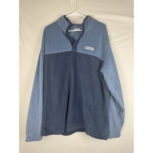 Men’s Columbia 1/4 Button Up Fleece Blue XXL
